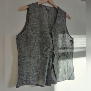 100% linen vest - gray Size M